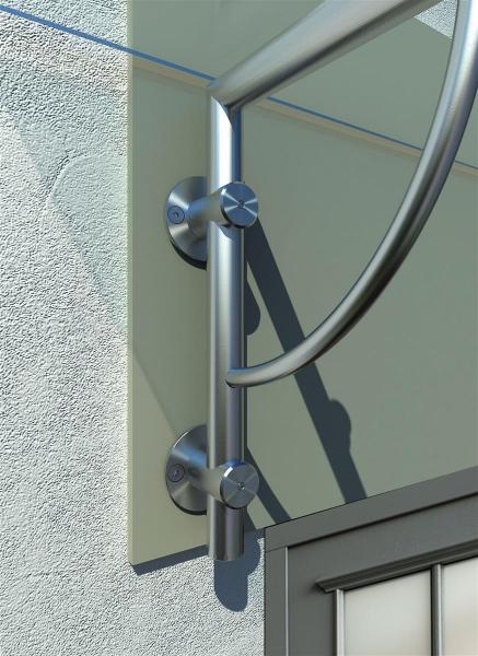 Glas Concept 24 - 200x90cm Glasvordach - 13mm - Verbundssicherheitsglas - Milchglas - inkl. Halter